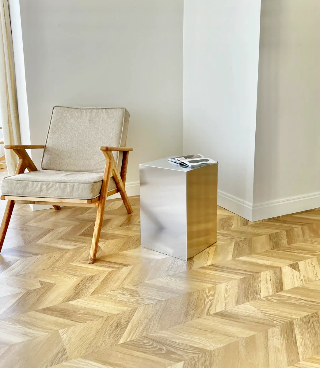 Silver Cube End Table Stool