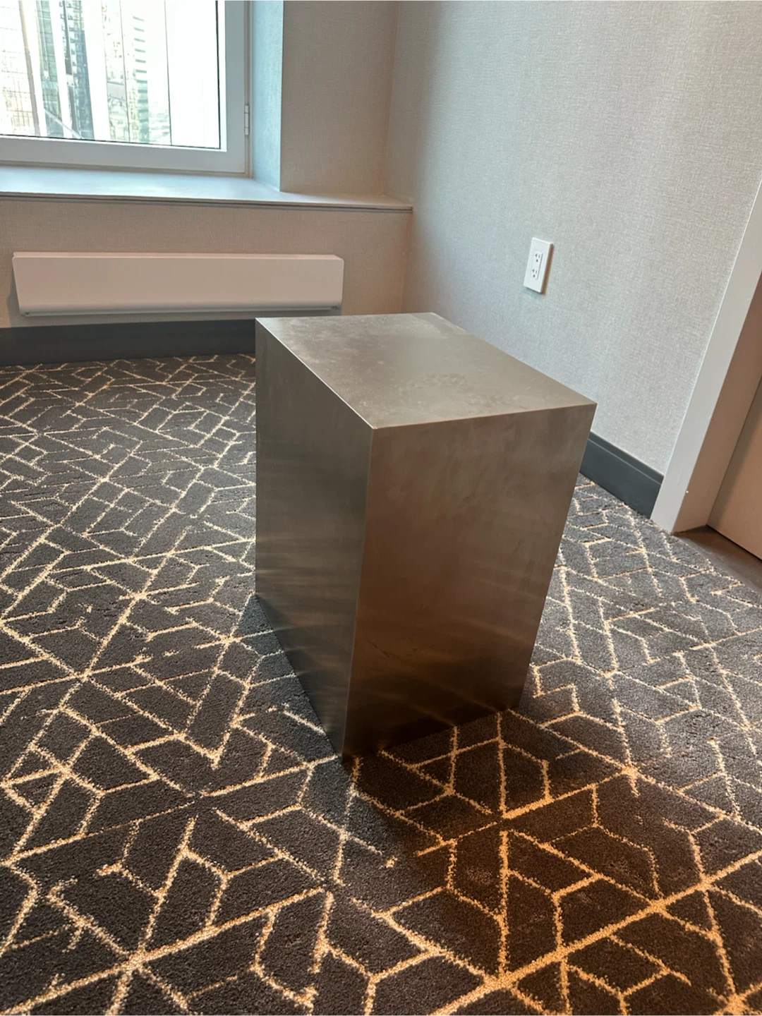 Silver Cube End Table Stool - photo 4