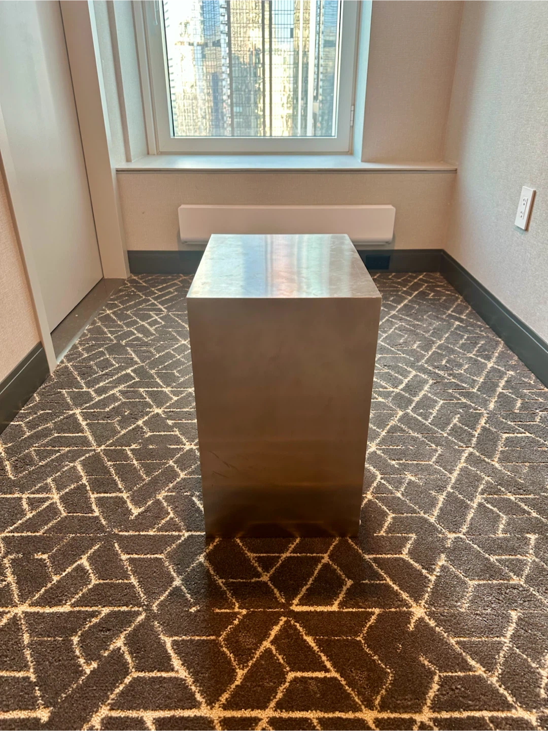 Silver Cube End Table Stool - photo 5