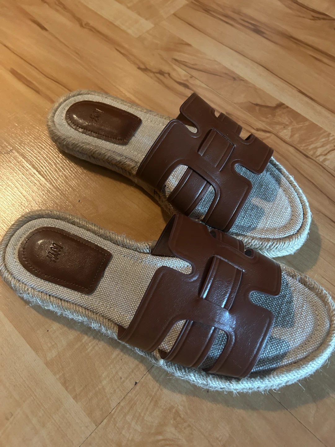 H&M Brown Espadrille Slides