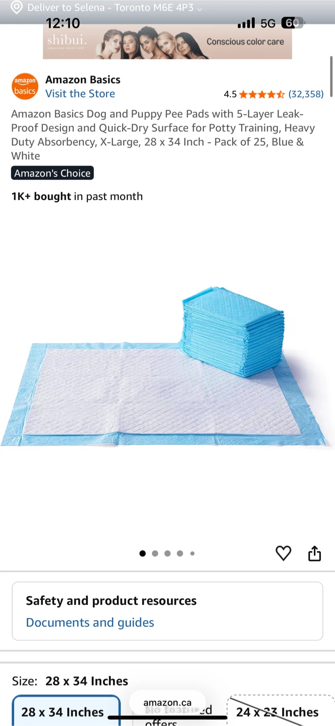 Amazon XL dog pads-25 count
