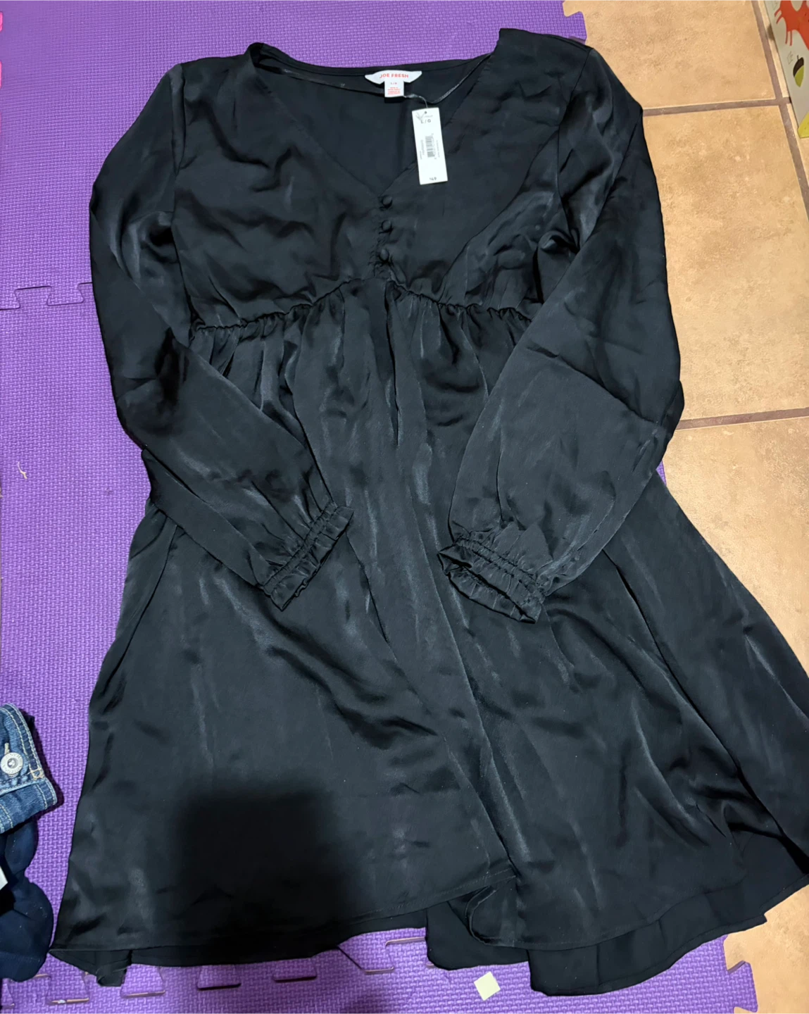 Black Long Sleeve Dress ~ Size Large