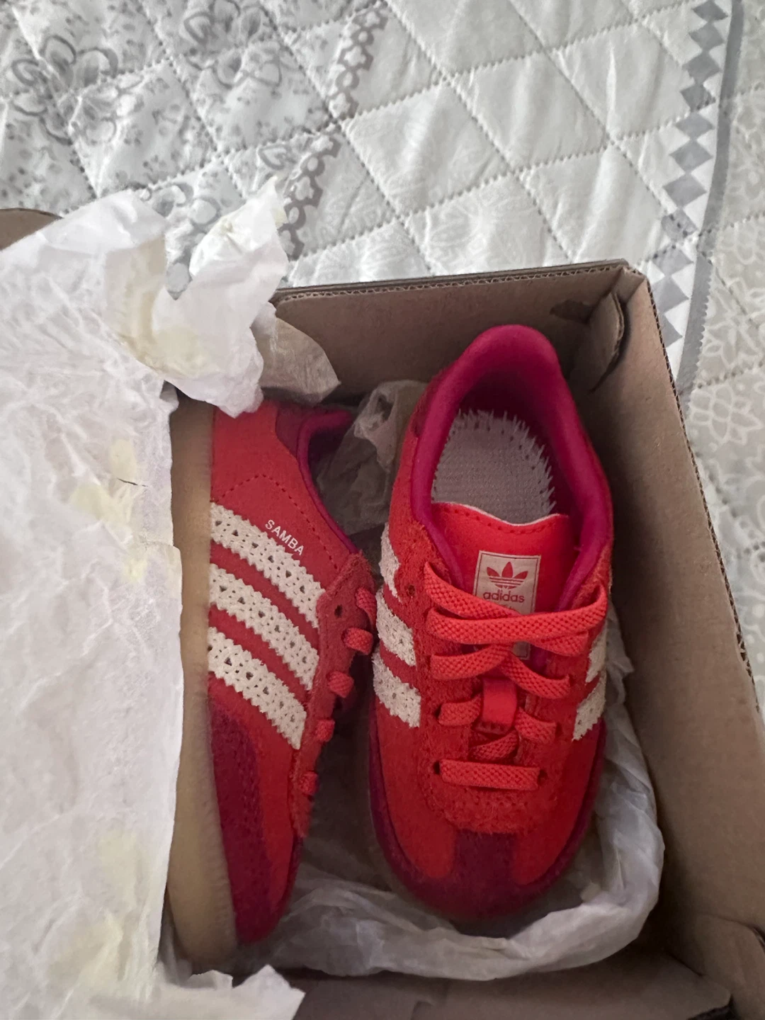 Red Adidas Samba Toddler Shoes