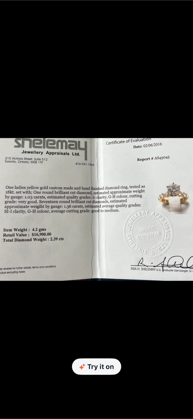Gold Natural Diamond Ring - 2.39cts