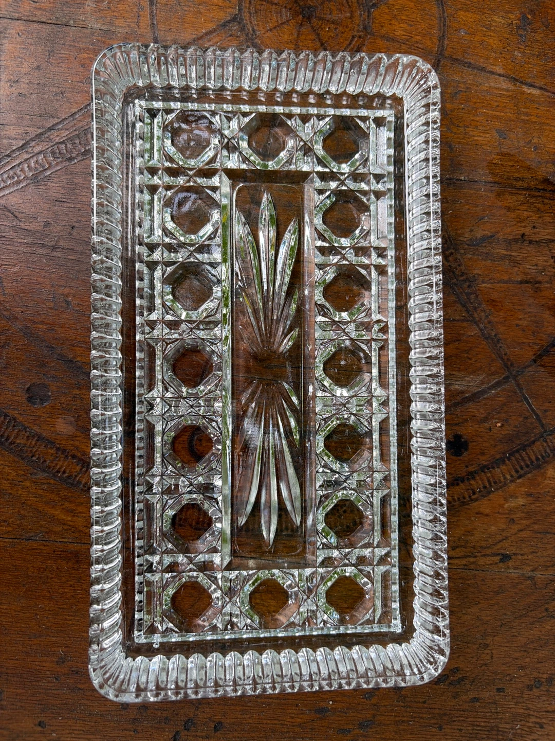 Vintage Dresser Tray Federal Pressed Cut Glass - photo 3