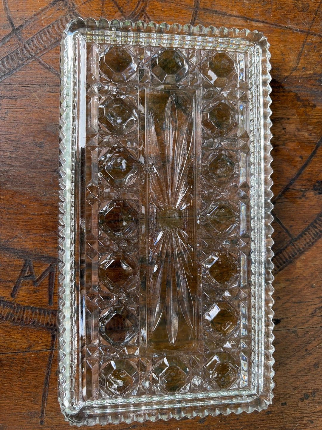 Vintage Dresser Tray Federal Pressed Cut Glass - photo 4