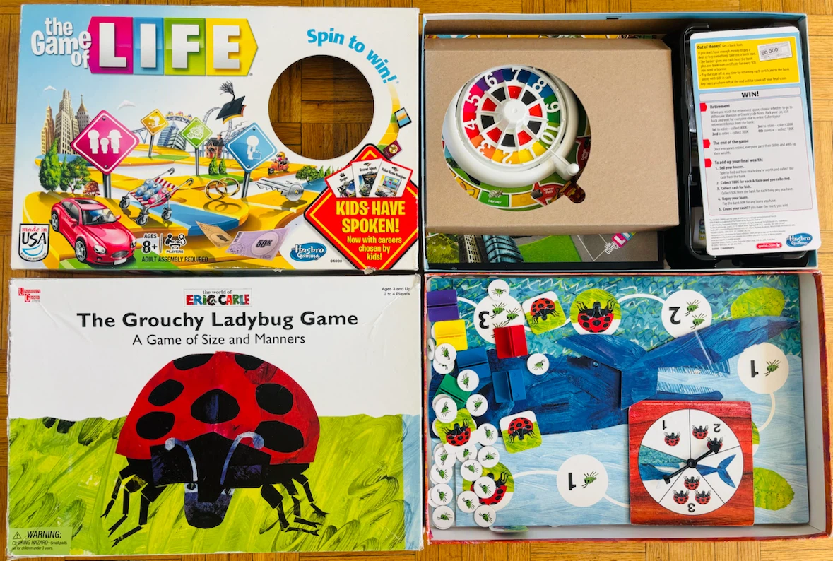 Hasbro The Game of Life and The Grouchy Ladybug Game