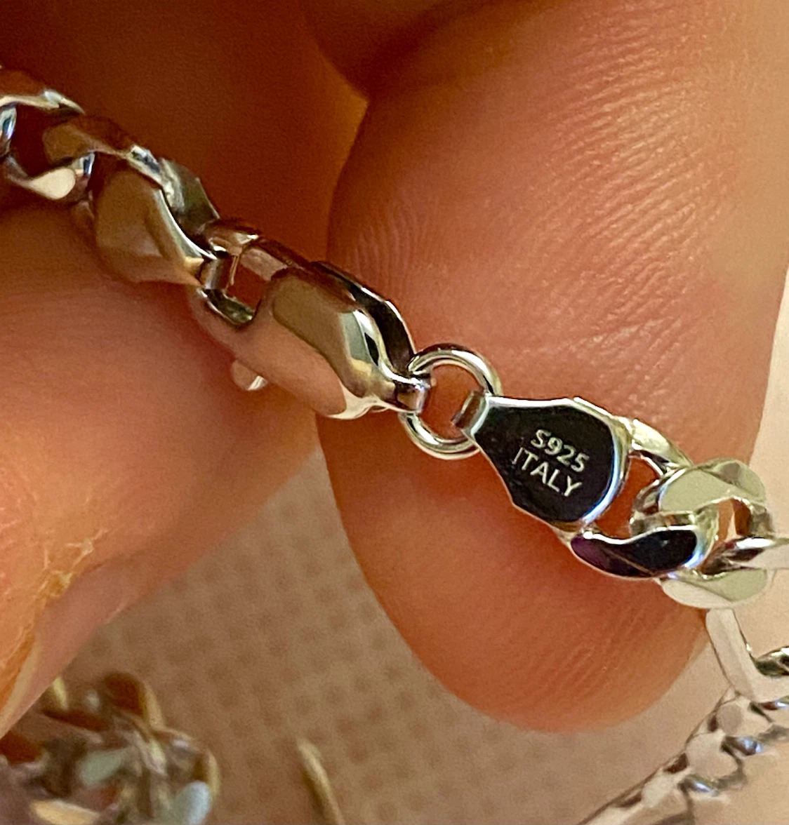 Italian Sterling Silver Massive Figaro Chain - photo 4