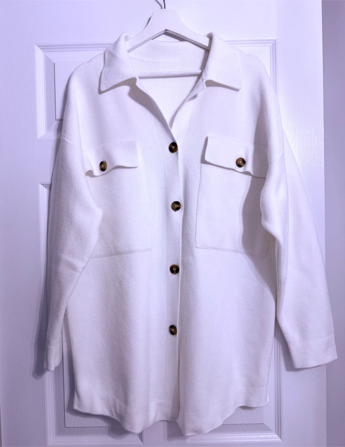 White Button-Up Shacket - photo 2
