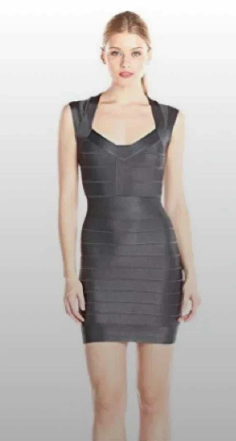 XS French Connection Spotlight  Bandage Bodycon Grey Dress - photo 4