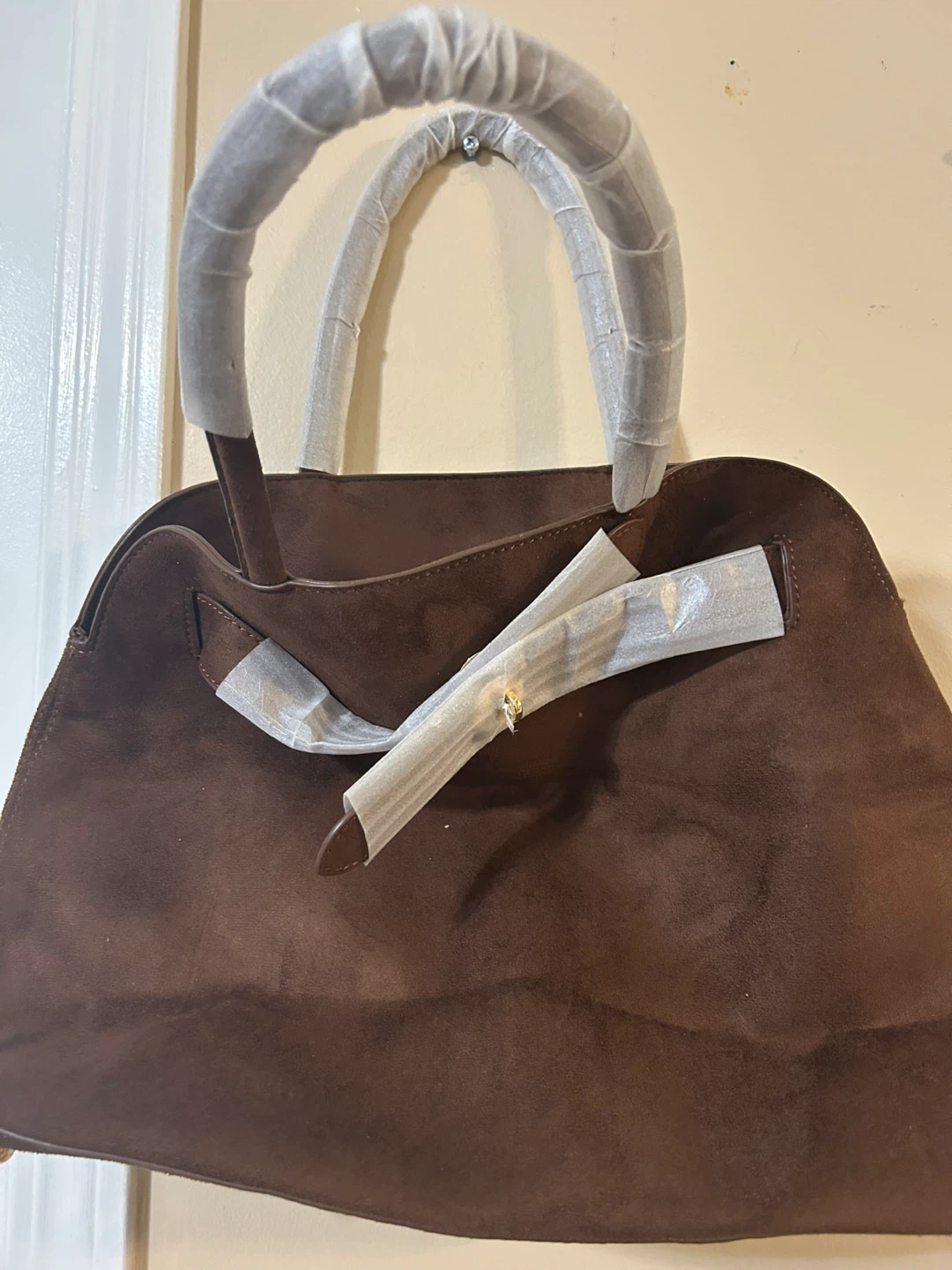 Brand New Brown Suede Tote Bag