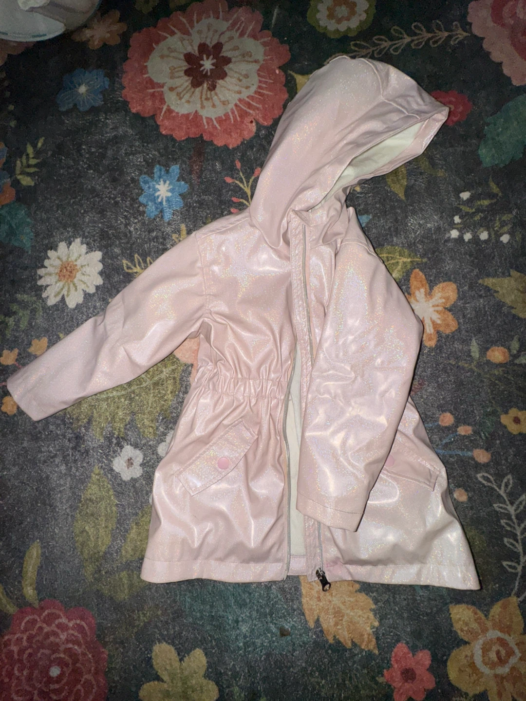 2T toddler Pink Hooded Raincoat