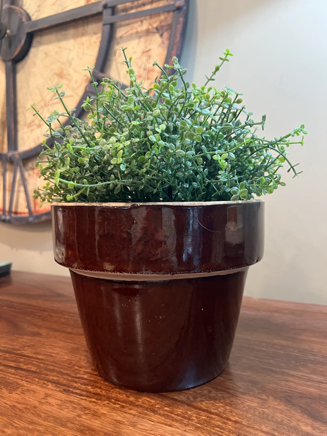 Vintage Brown Glazed Stoneware Planter/Pot - photo 5