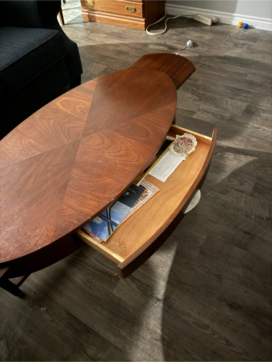 Wooden Coffee Table with Drawer