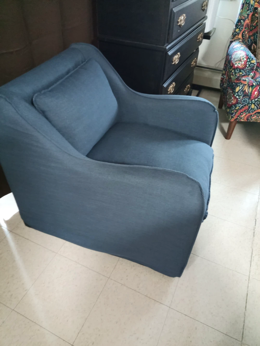 Blue Upholstered Armchair - photo 2