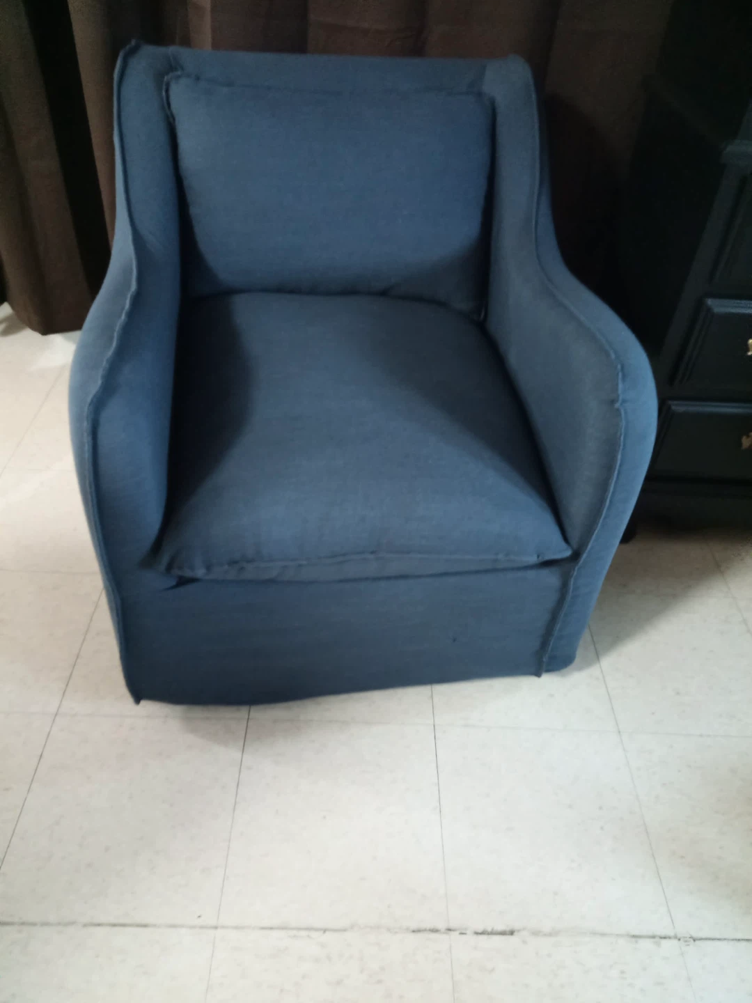Blue Upholstered Armchair