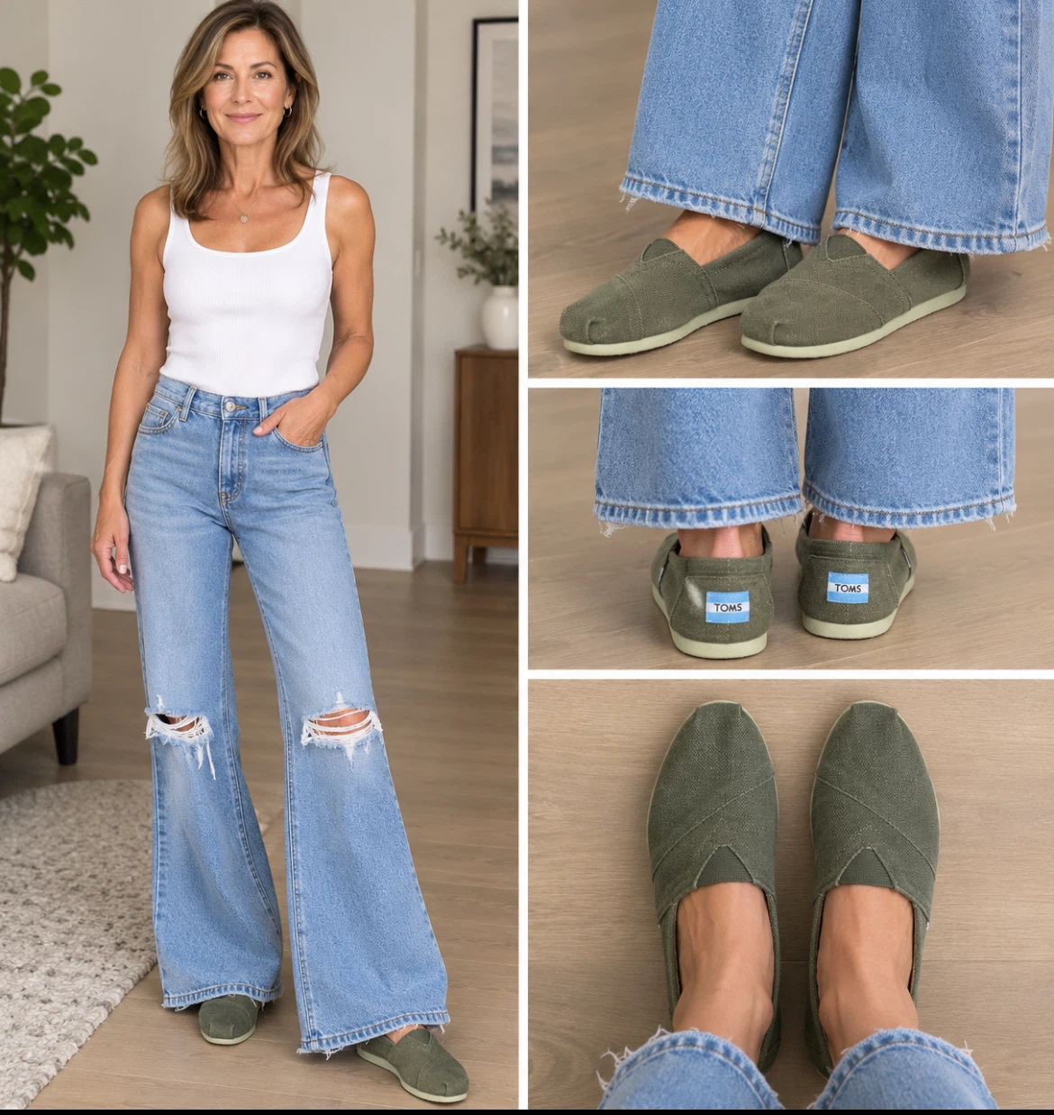 Olive Green TOMS Canvas Shoes
