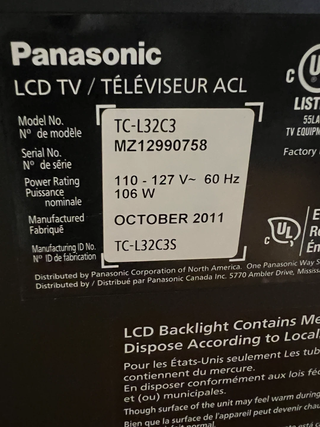 Panasonic Viera 32-inch LCD TV - photo 5