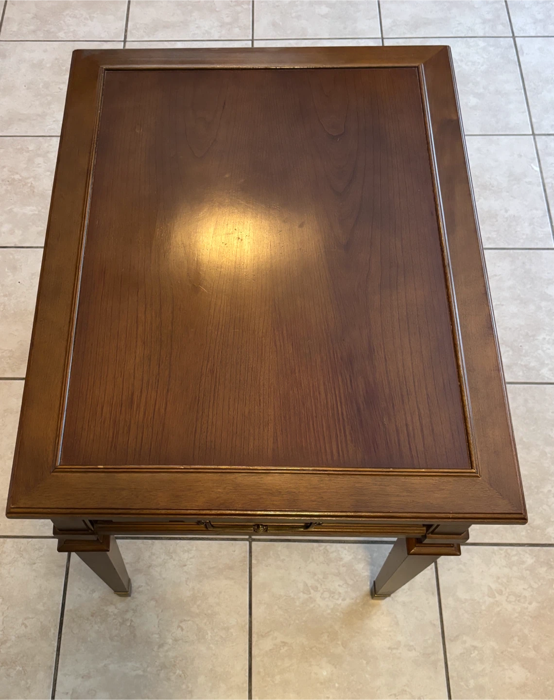 Beautiful Vintage Wooden Side Table with Drawer - photo 3