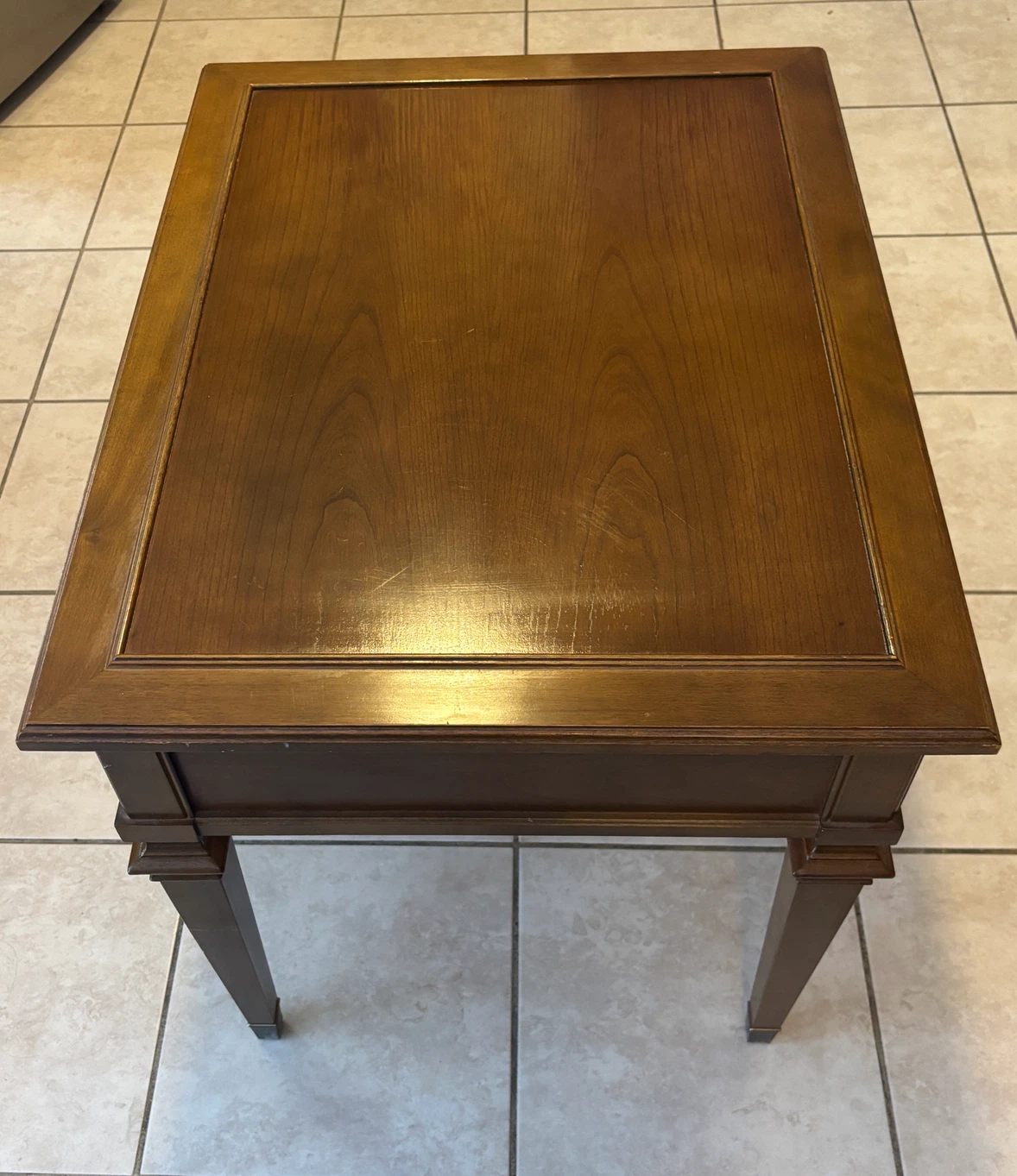 Beautiful Vintage Wooden Side Table with Drawer - photo 4