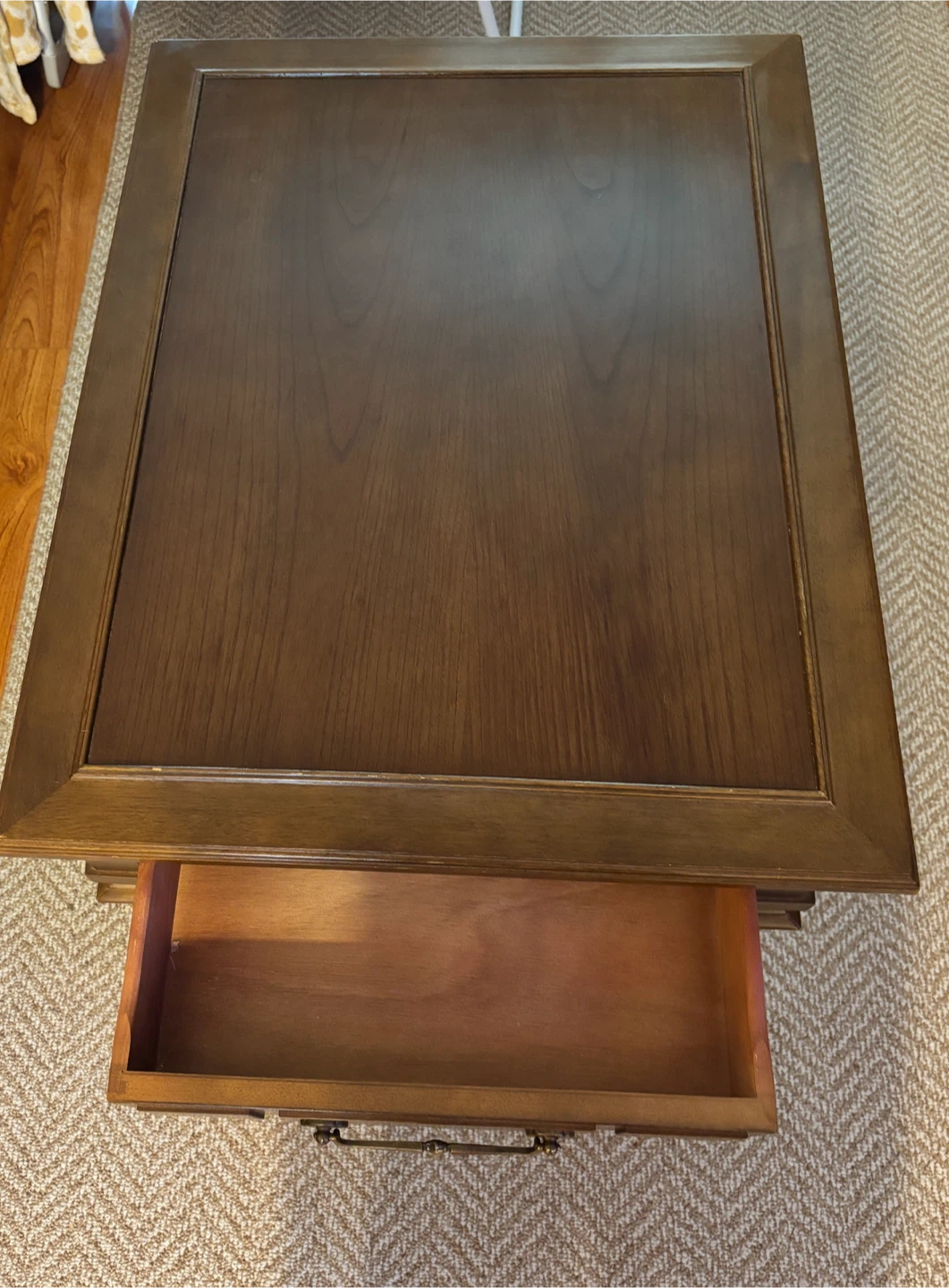 Beautiful Vintage Wooden Side Table with Drawer - photo 5