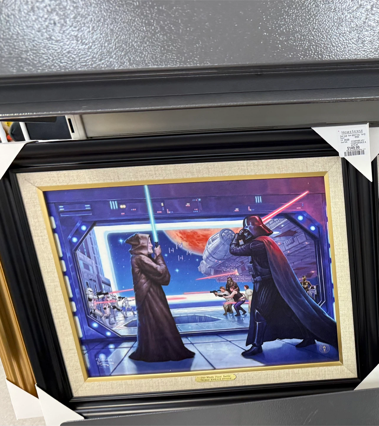 Thomas Kinkade Star Wars Obi-Wan's Final Battle Framed Art