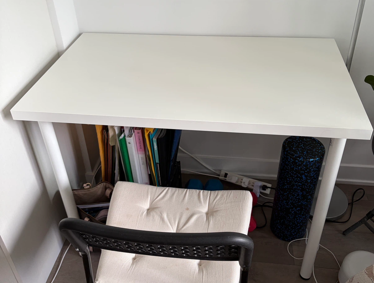 Ikea desk & Ergonomic Office Chair - Blue Fabric