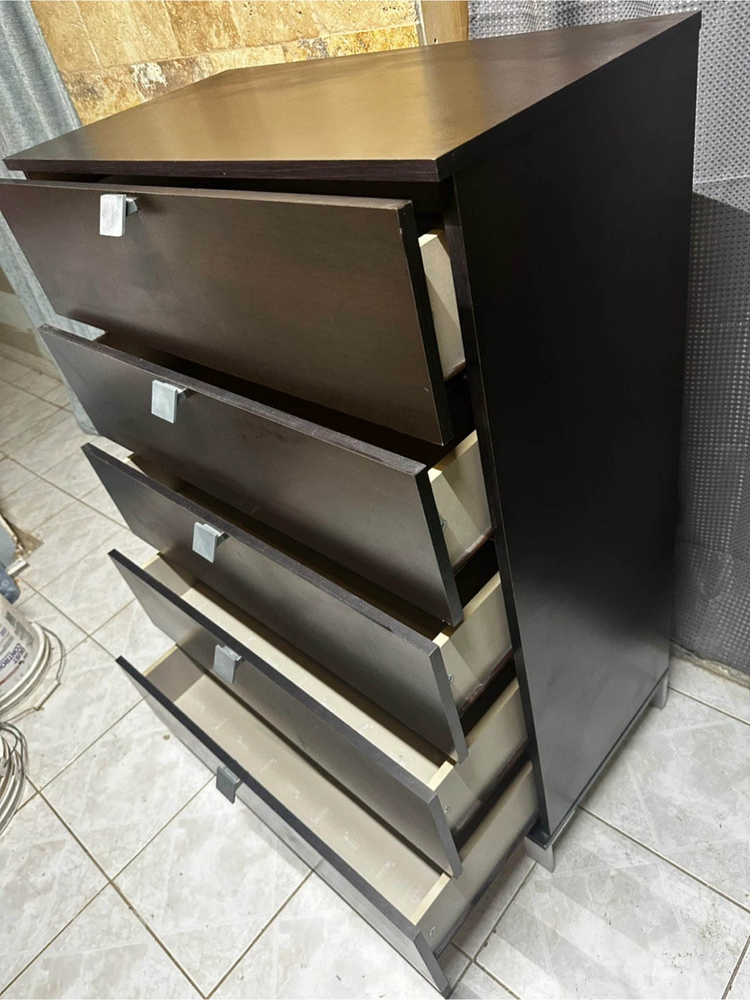 Dark Brown 5-Drawer Dresser - photo 2
