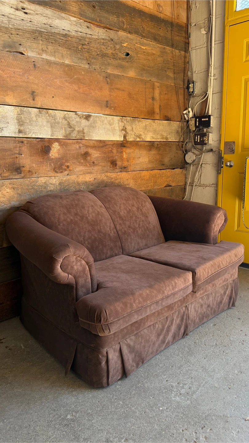 Chocolate Microfibre Loveseat