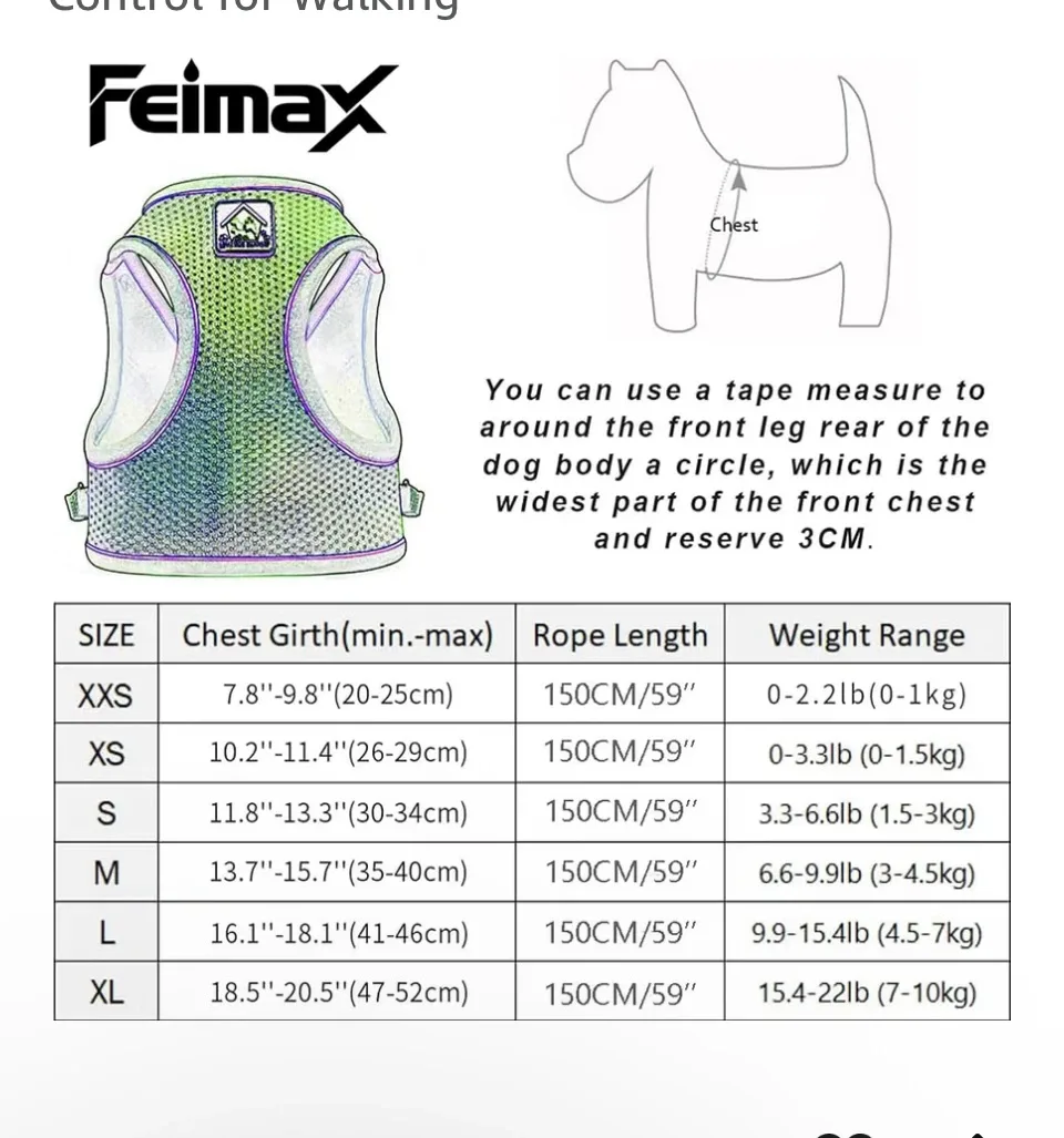 Feimax Red Pet Harness and Leash Set - photo 5