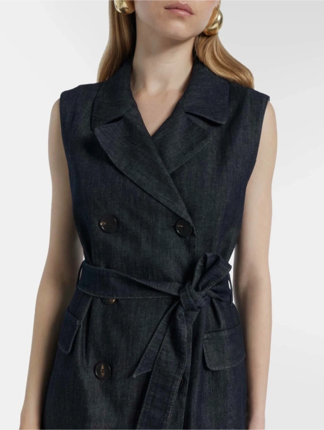PAID $1100! NWT Max Mara Greta belted denim dress size 2 + 10!