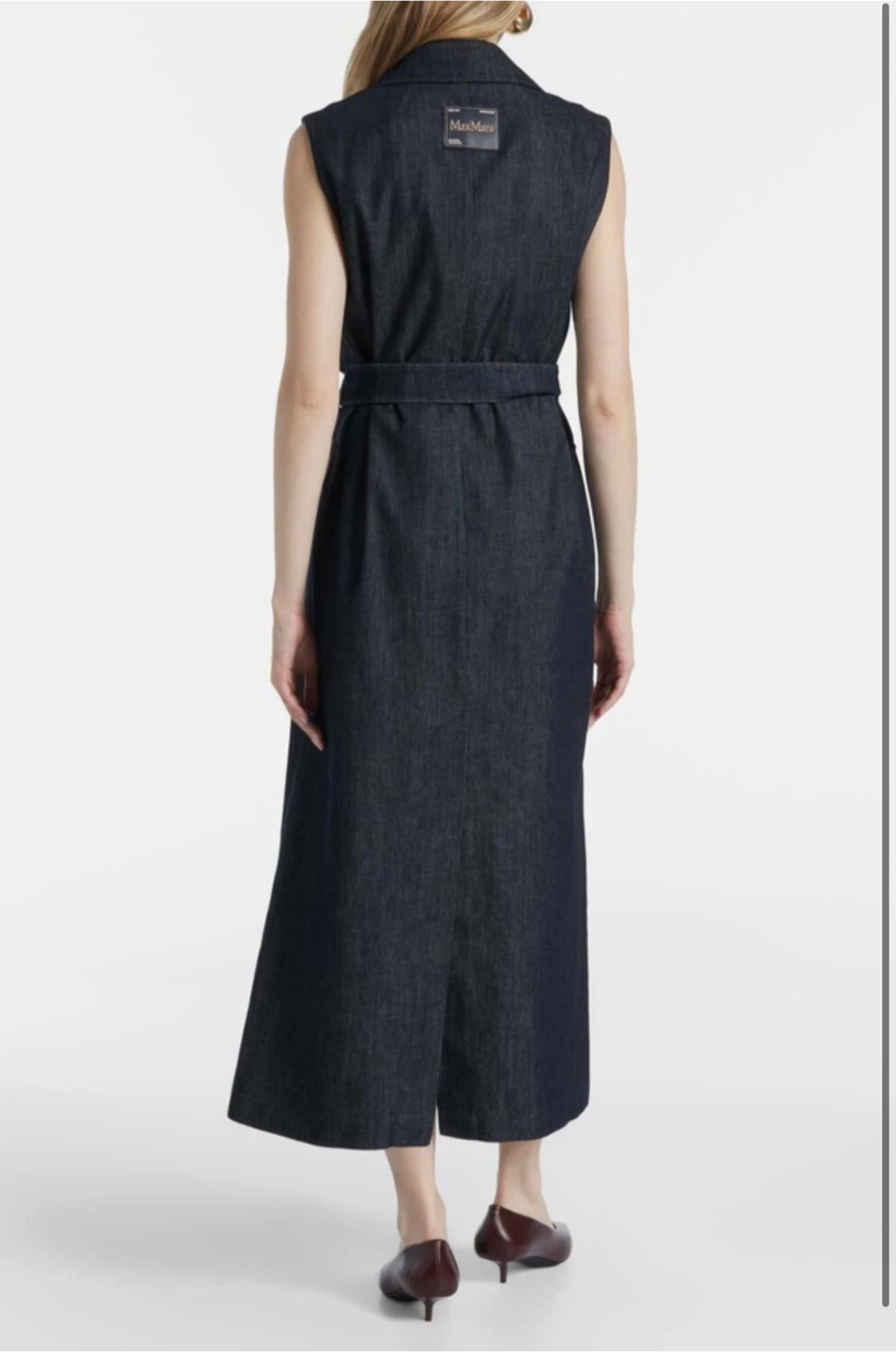 PAID $1100! NWT Max Mara Greta belted denim dress size 2 + 10! - photo 3
