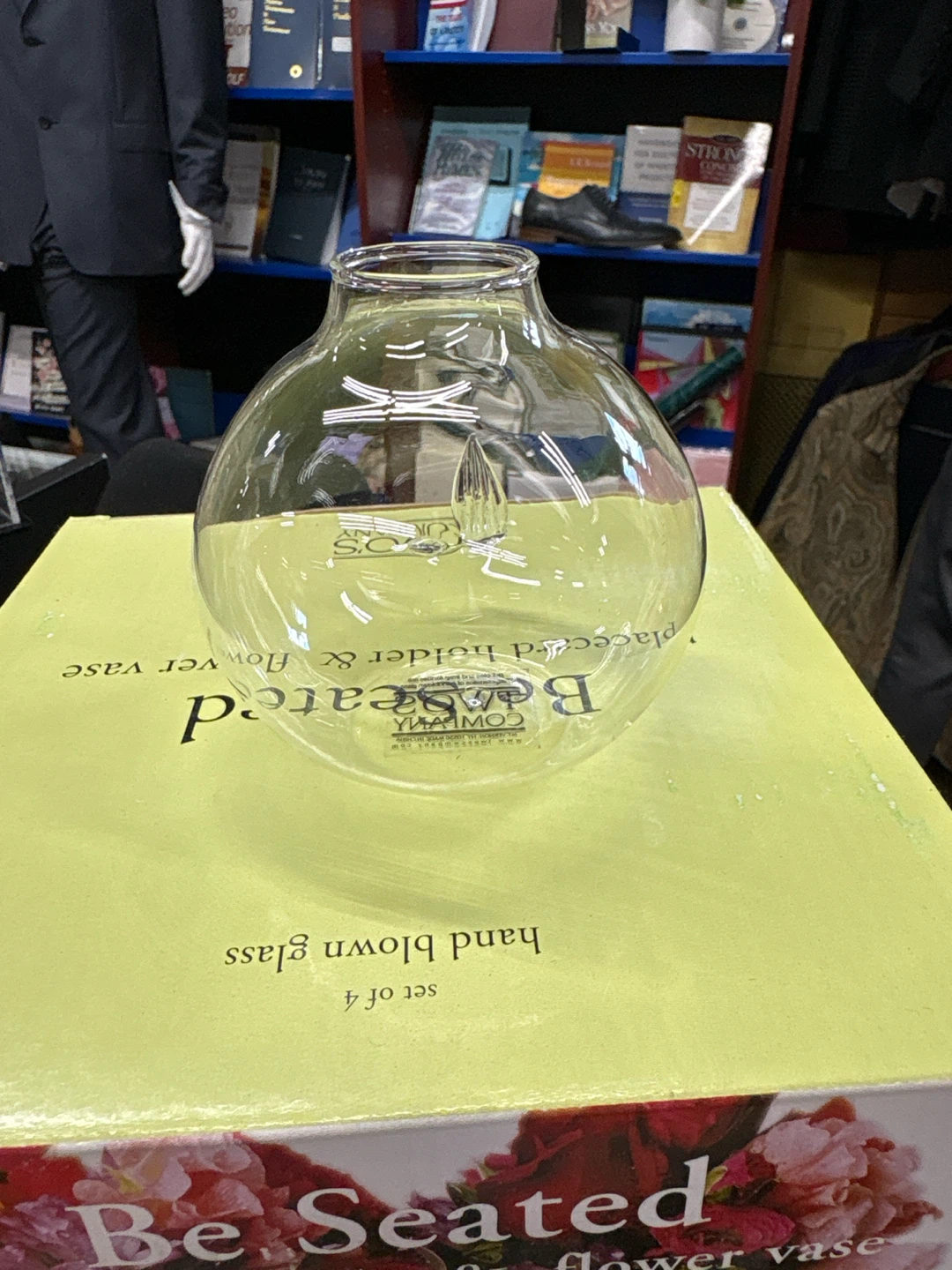 Be Seated Hand Blown Glass Placecard Holder & Flower Vase - photo 2