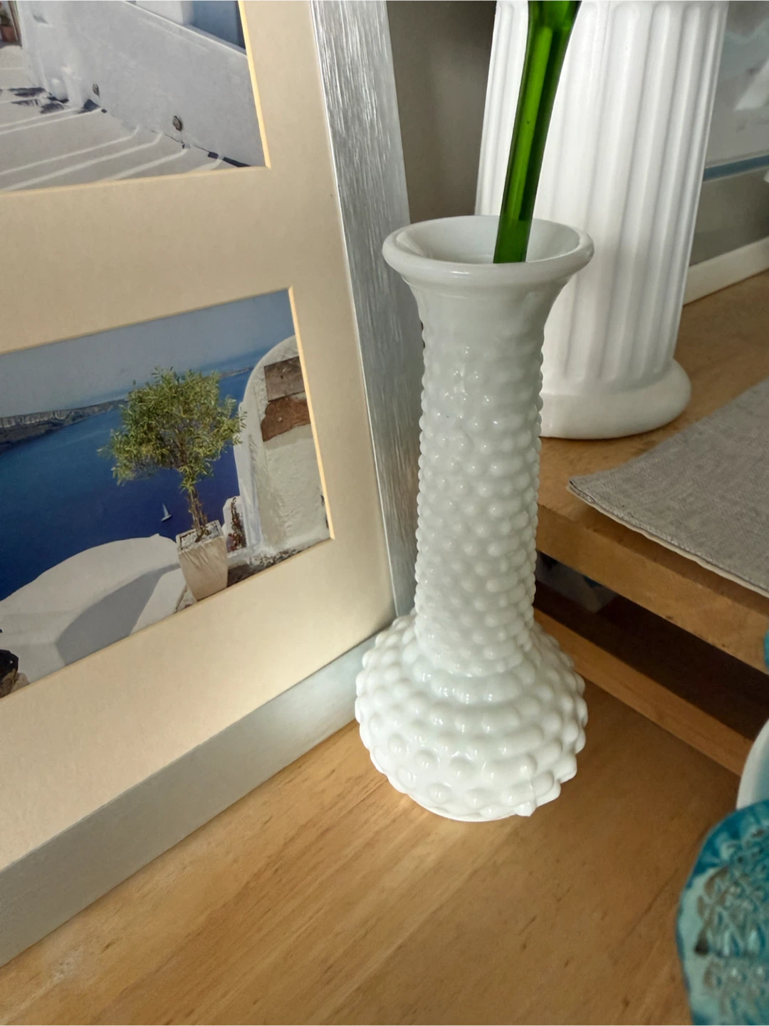 Set of 12 pieces Vintage Milk Glass Vases and Dish - photo 2