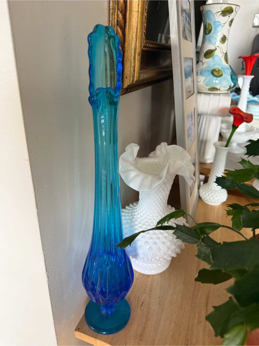 Vintage Blue Glass Decorative Collection