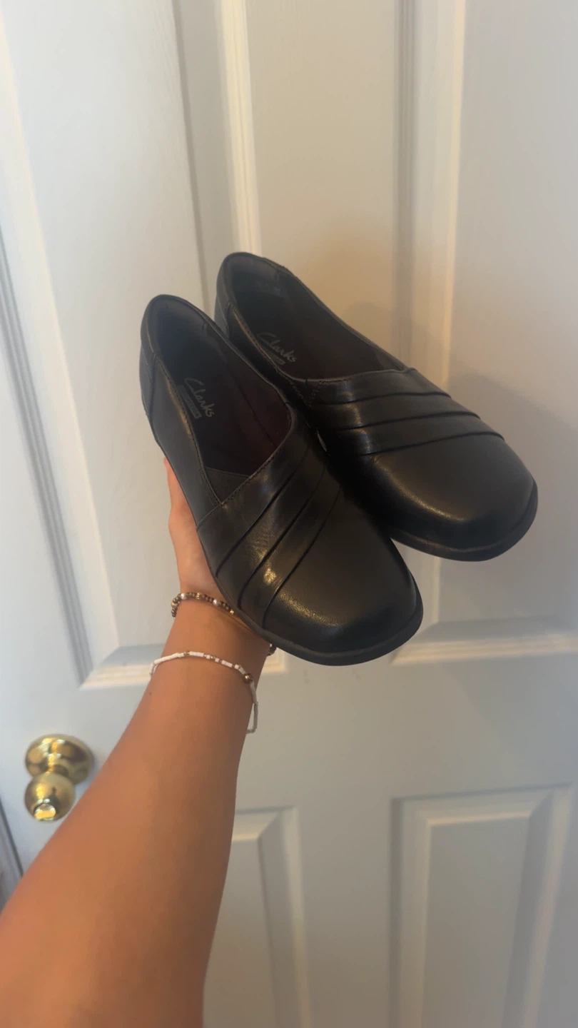Clarks Black Leather Loafers