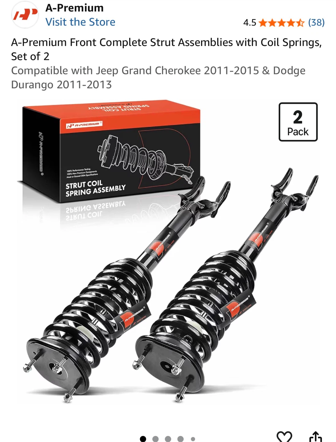 A-Premium Rear Shock Absorbers for Jeep Grand Cherokee