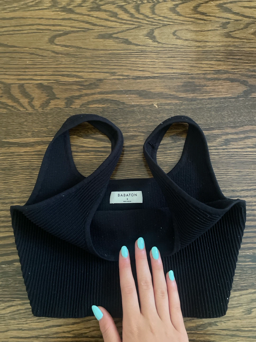 Babaton Ribbed Black Crop Top