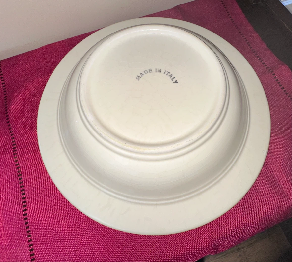Cream-coloured Italian Ceramic Serving Bowl - photo 5