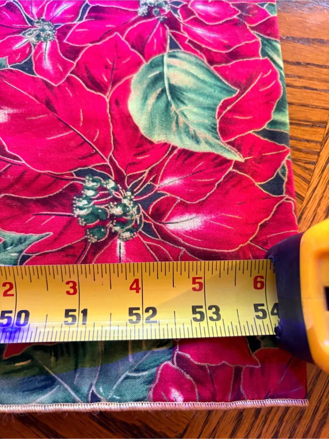 Christmas Poinsettia Table Runner with Tassels