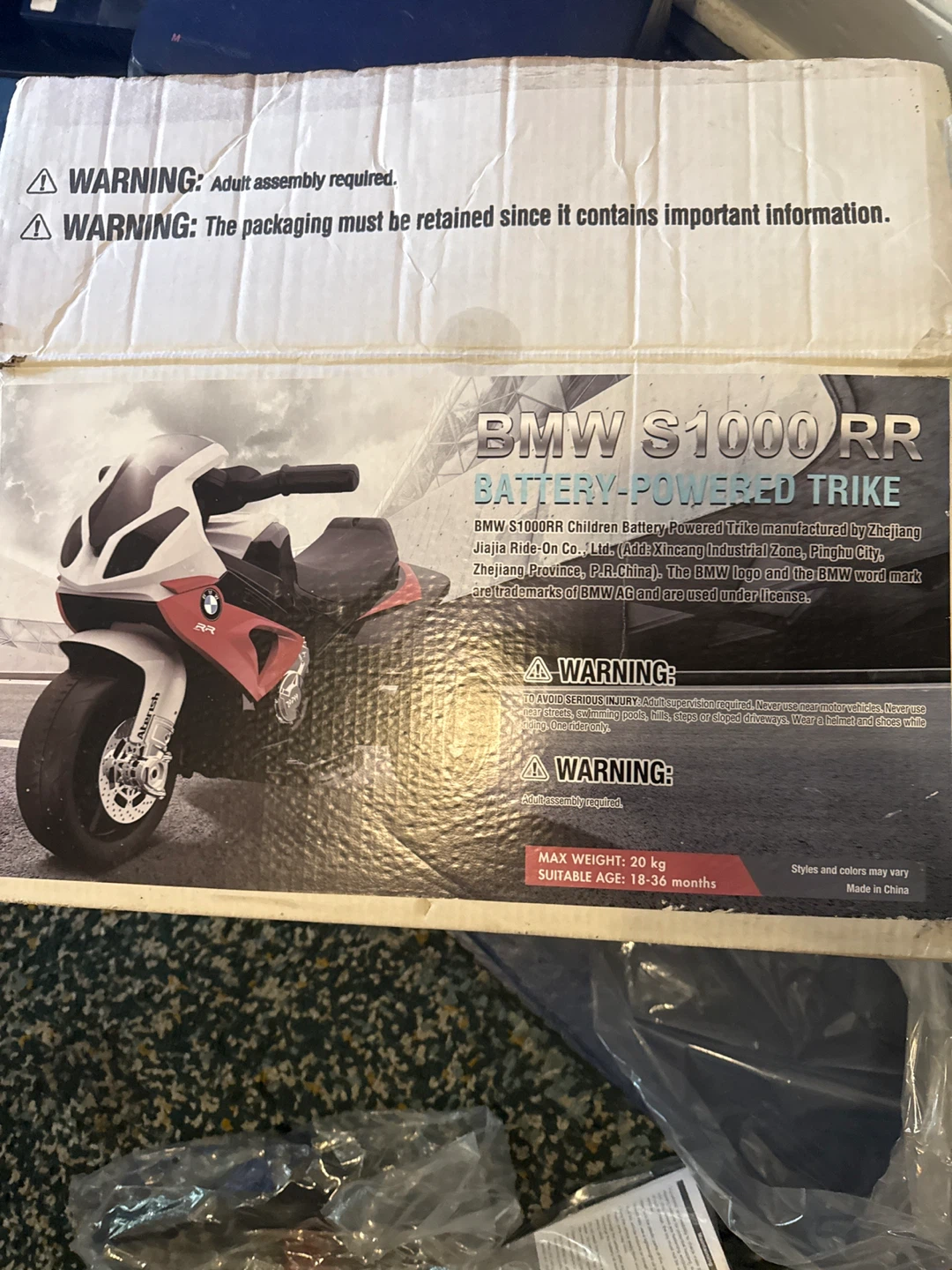 BMW S1000RR Battery-Powered Trike - Red & Black - photo 2