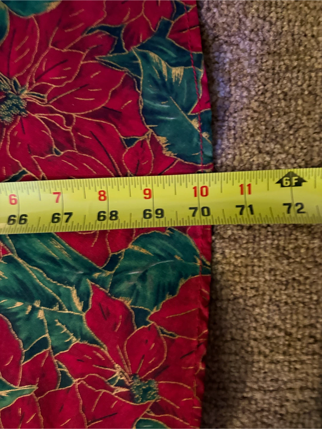 Round Poinsettia Tablecloth