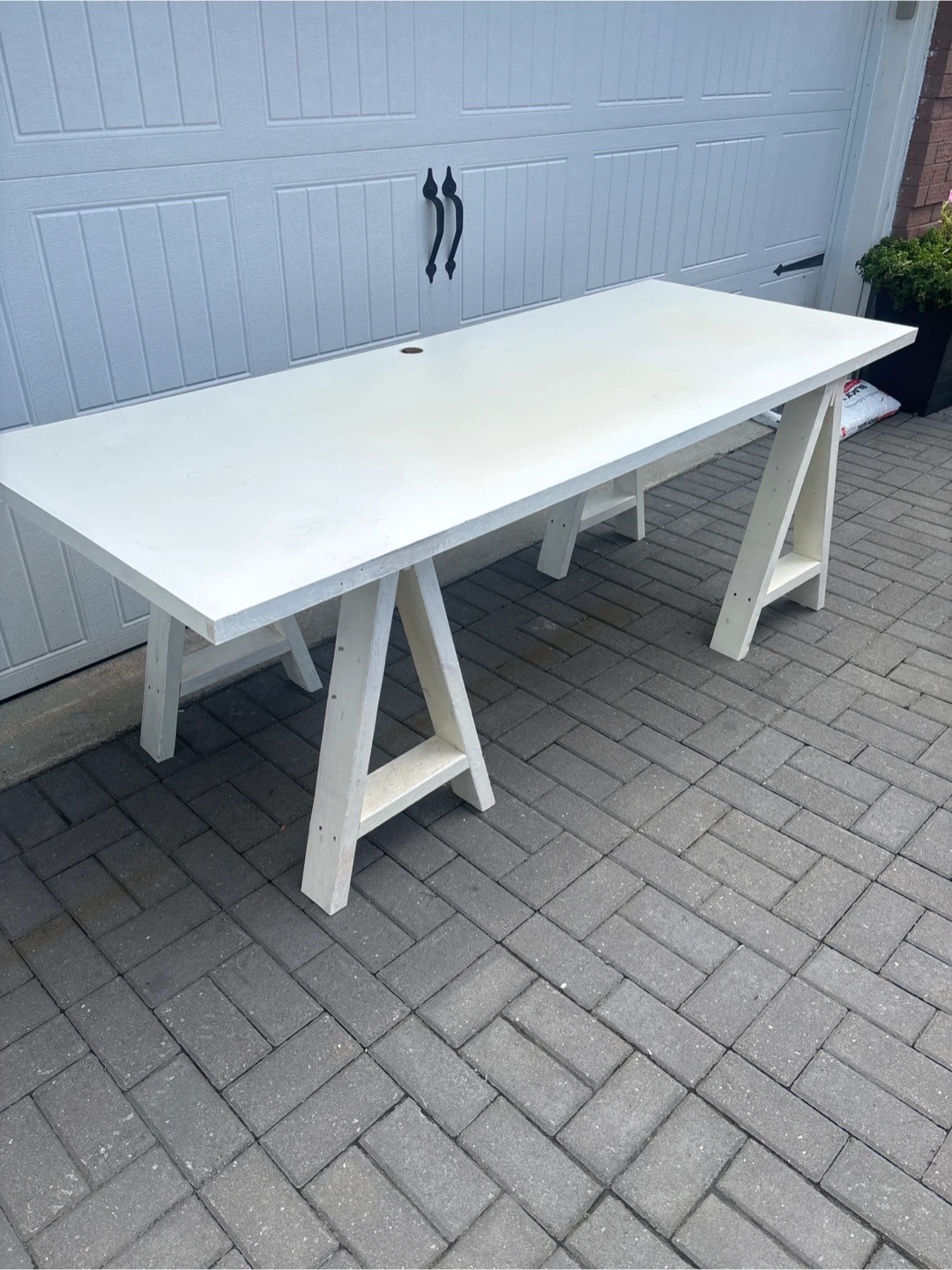 White Trestle Desk