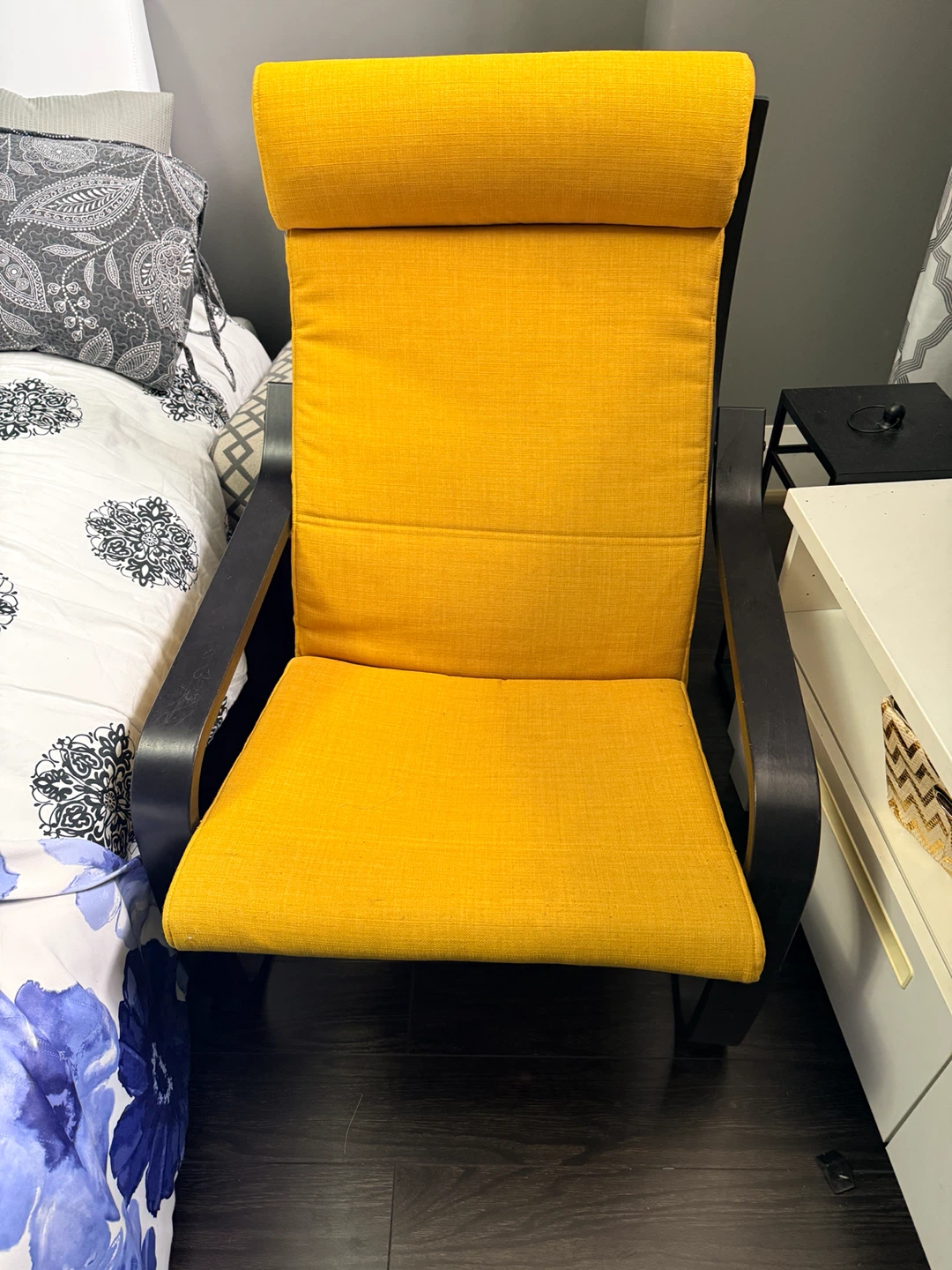 Yellow Accent Chair with Black Frame