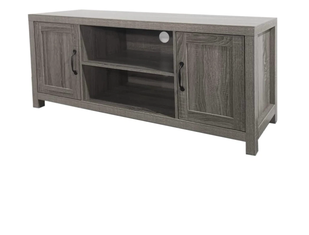 Grey Wood Grain Media Console tv stand