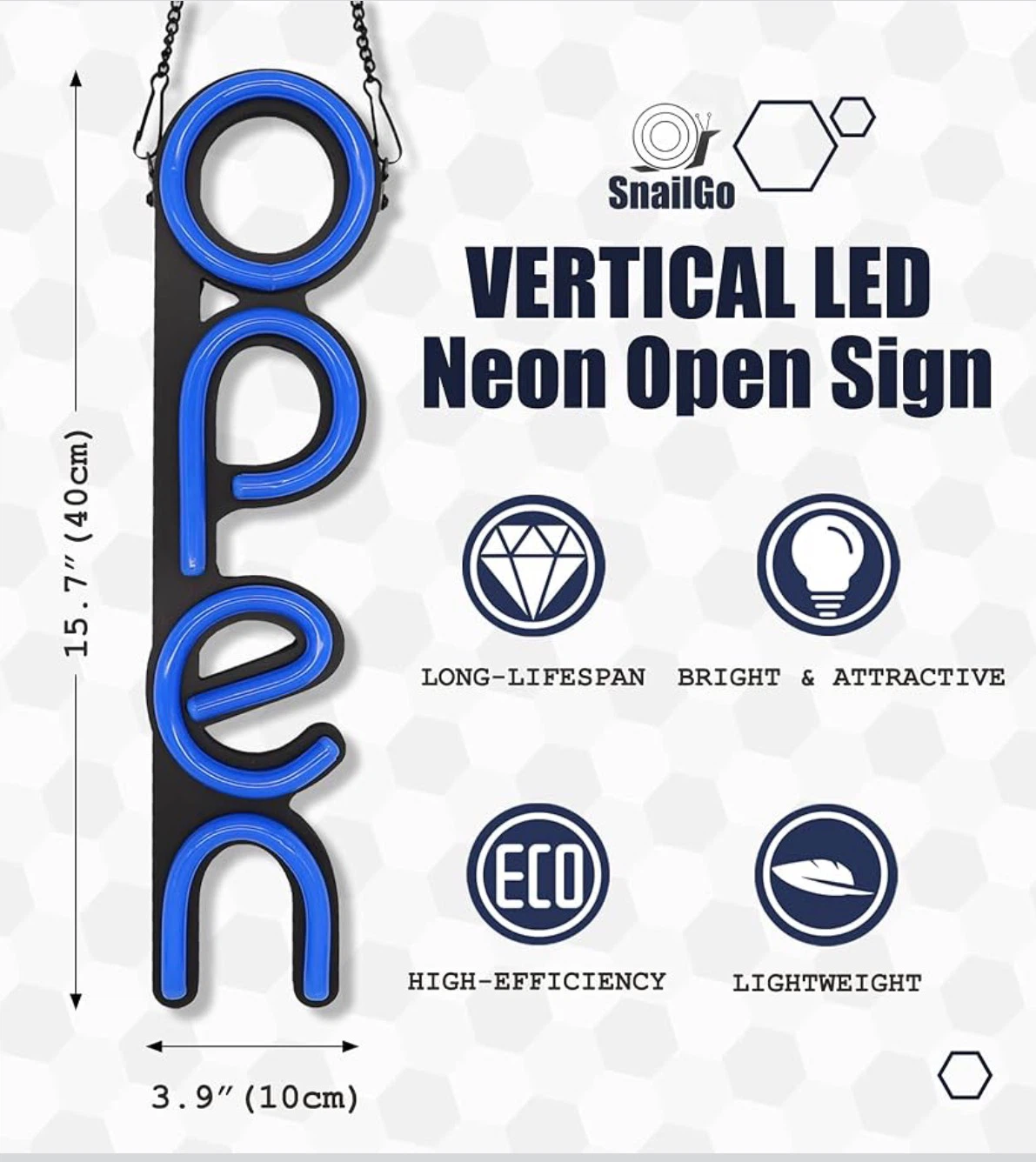Vertical LED Neon Open Sign - photo 2