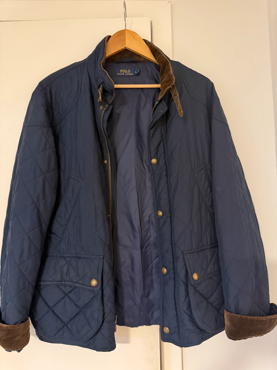 Polo Ralph Lauren Quilted Barn Jacket Navy Blue Size L