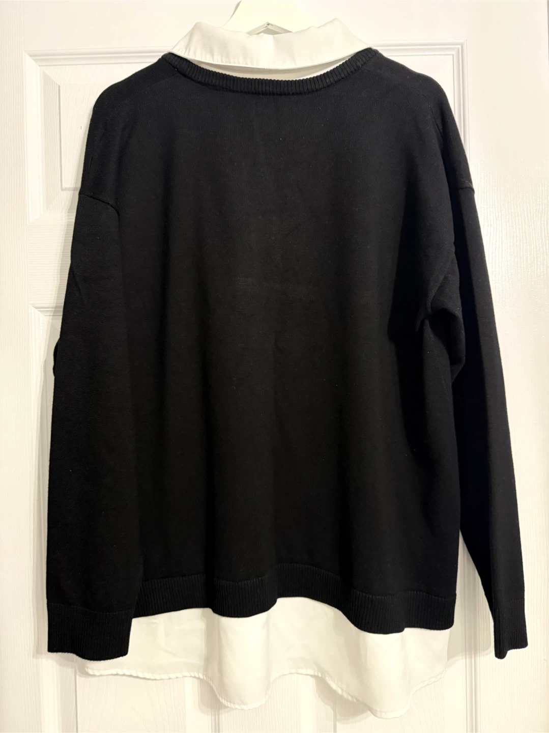 Black and white layered-look sweater - photo 3