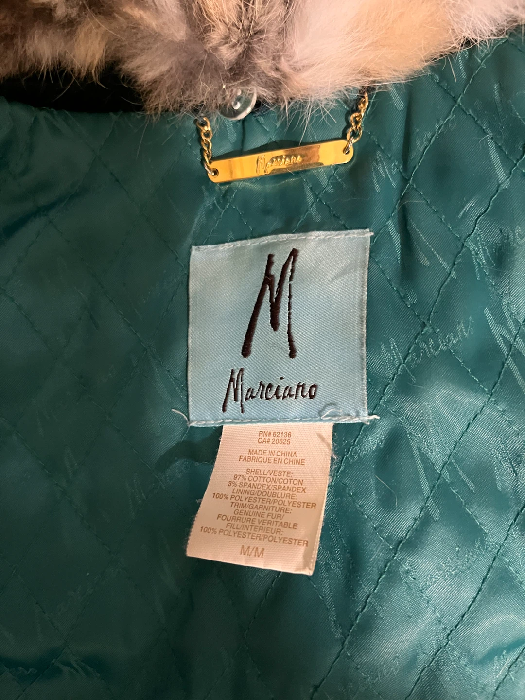 Marciano Green Velvet Coat with Fur Trim - photo 2