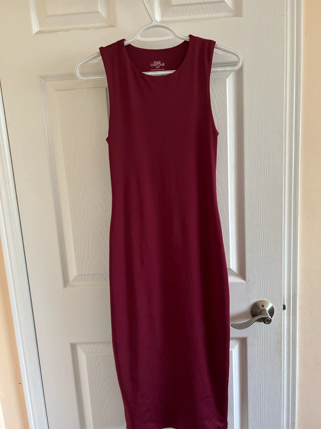 Burgundy Sleeveless Midi Dress